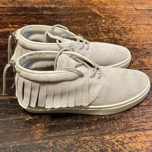 Clearweather Brand Moccasin Sneakers in Light Grey Suede